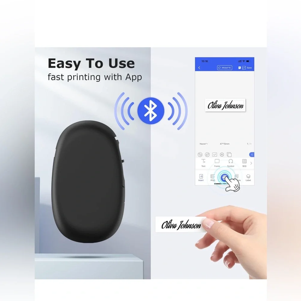 BRAND NEW Bluetooth Label Maker Machine with Tape, Continuous Waterproof Label